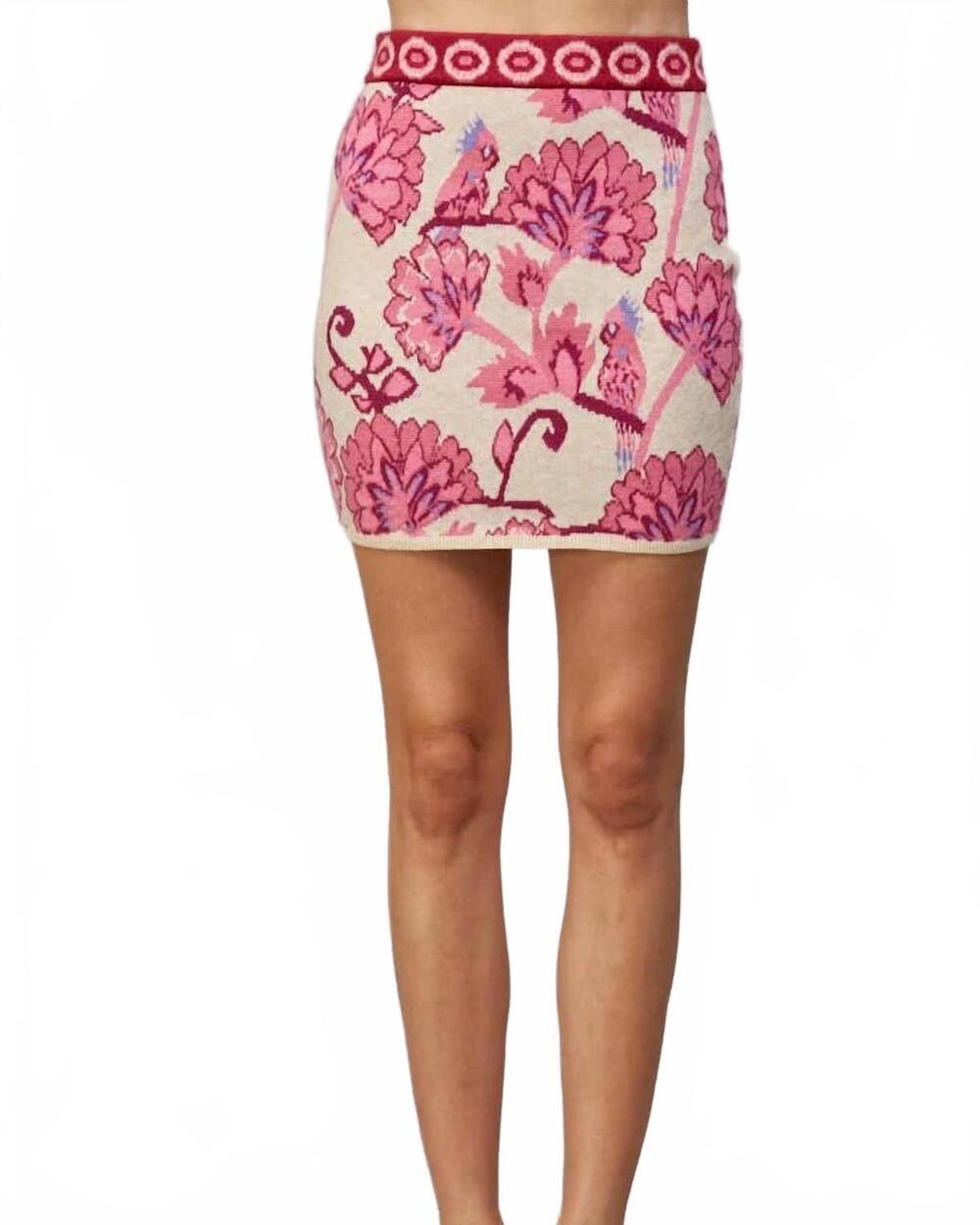 NEW FATE adele mini skirt in pink multi